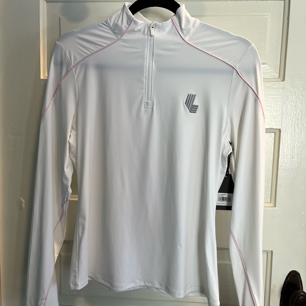G/FORE x LIV Golf Women's White Long Sleeve Quarter Zip Pullover